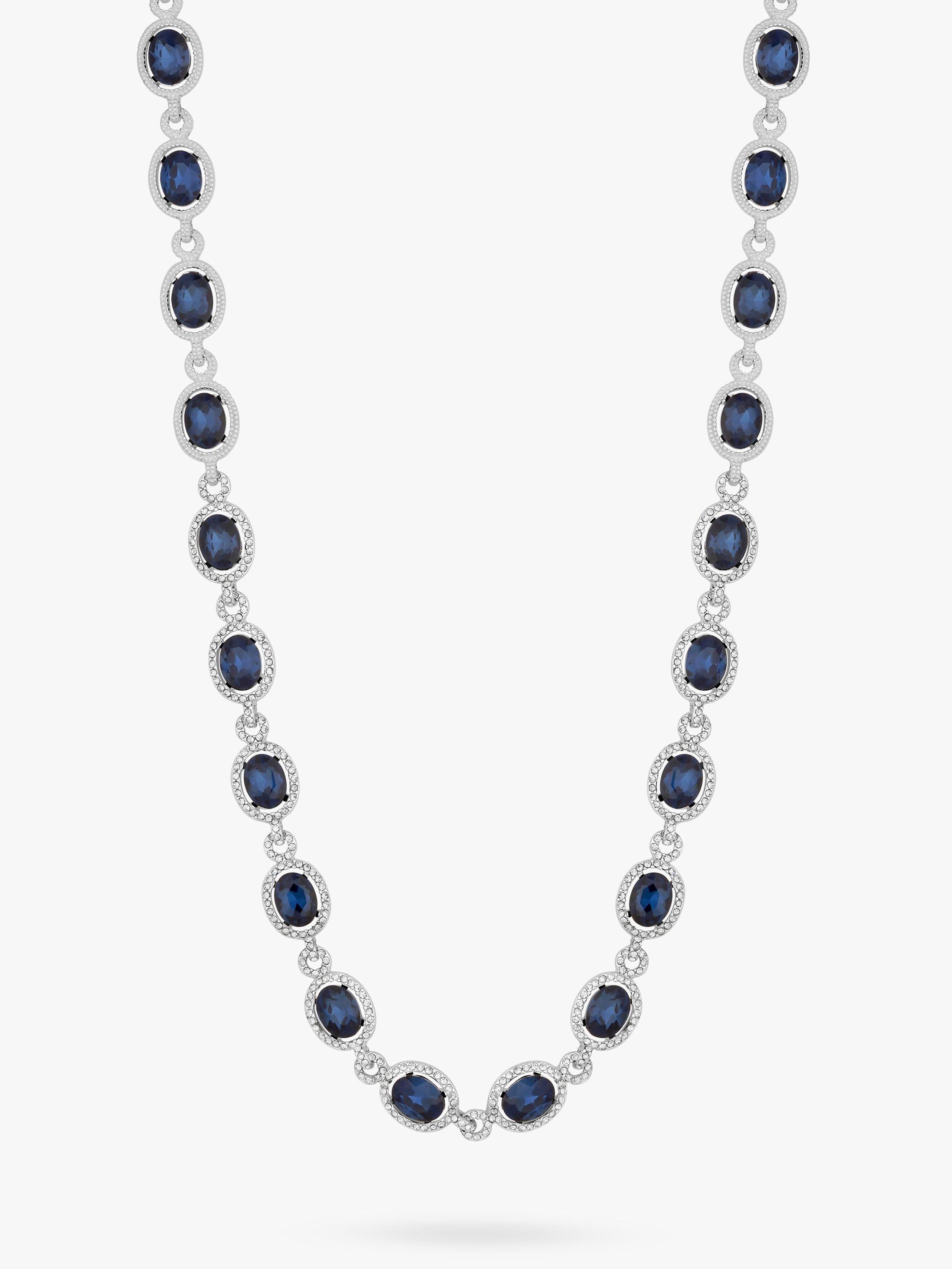 Product image 1 of 1, which shows Jon Richard Silver Plated Halo Necklace, Blue