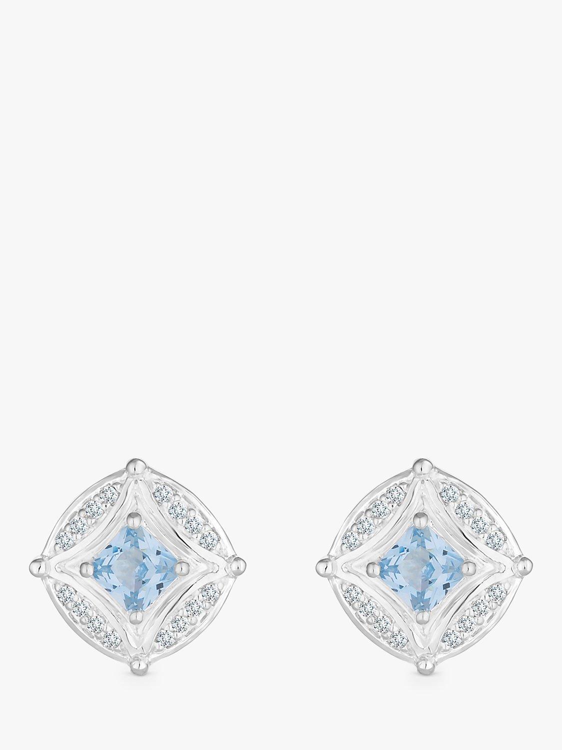 Simply Silver Spinel And Cubic Zirconia Earrings, Silver/Blue