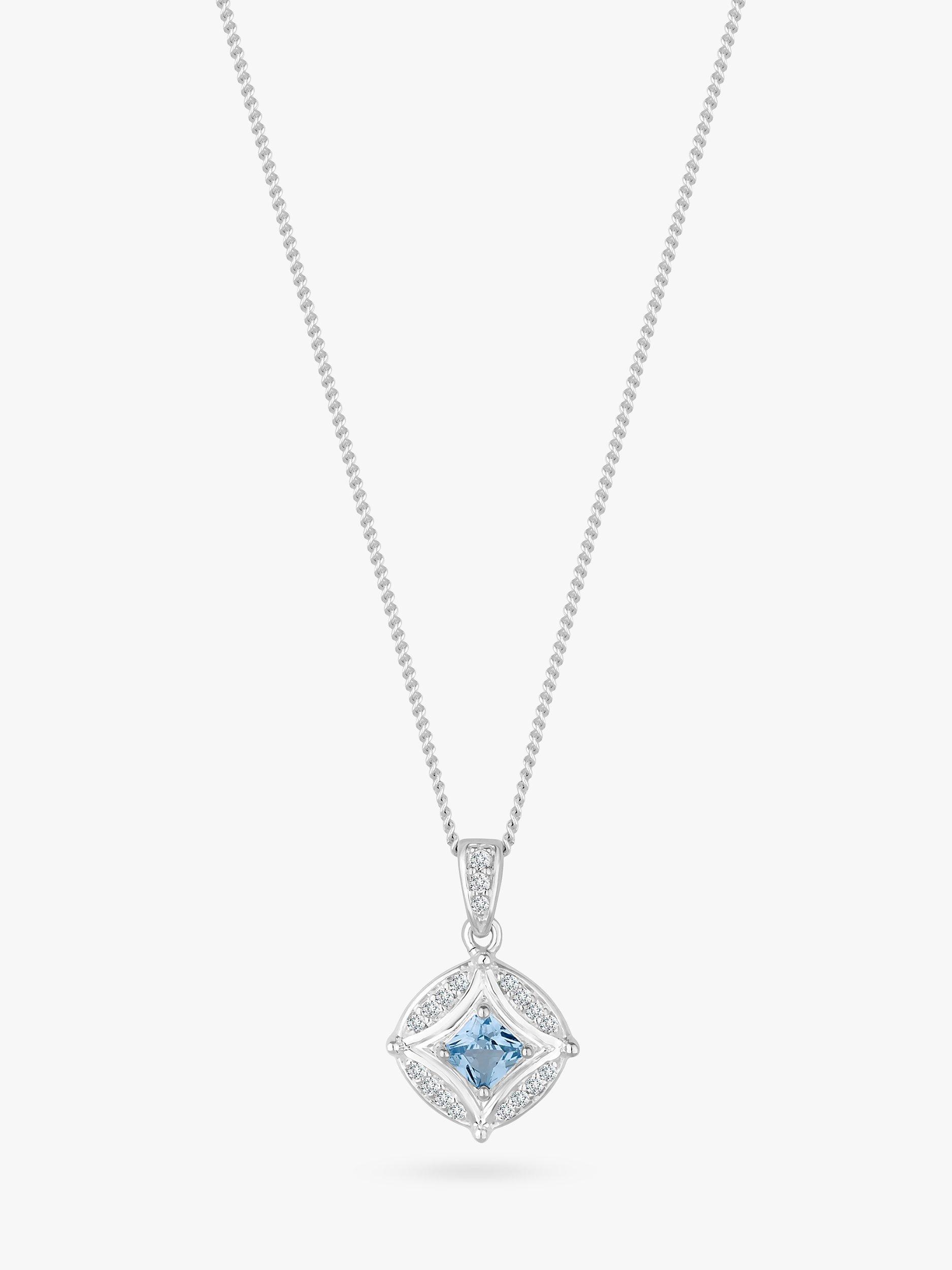 Simply Silver Cubic Zirconia Pendant Necklace, Silver