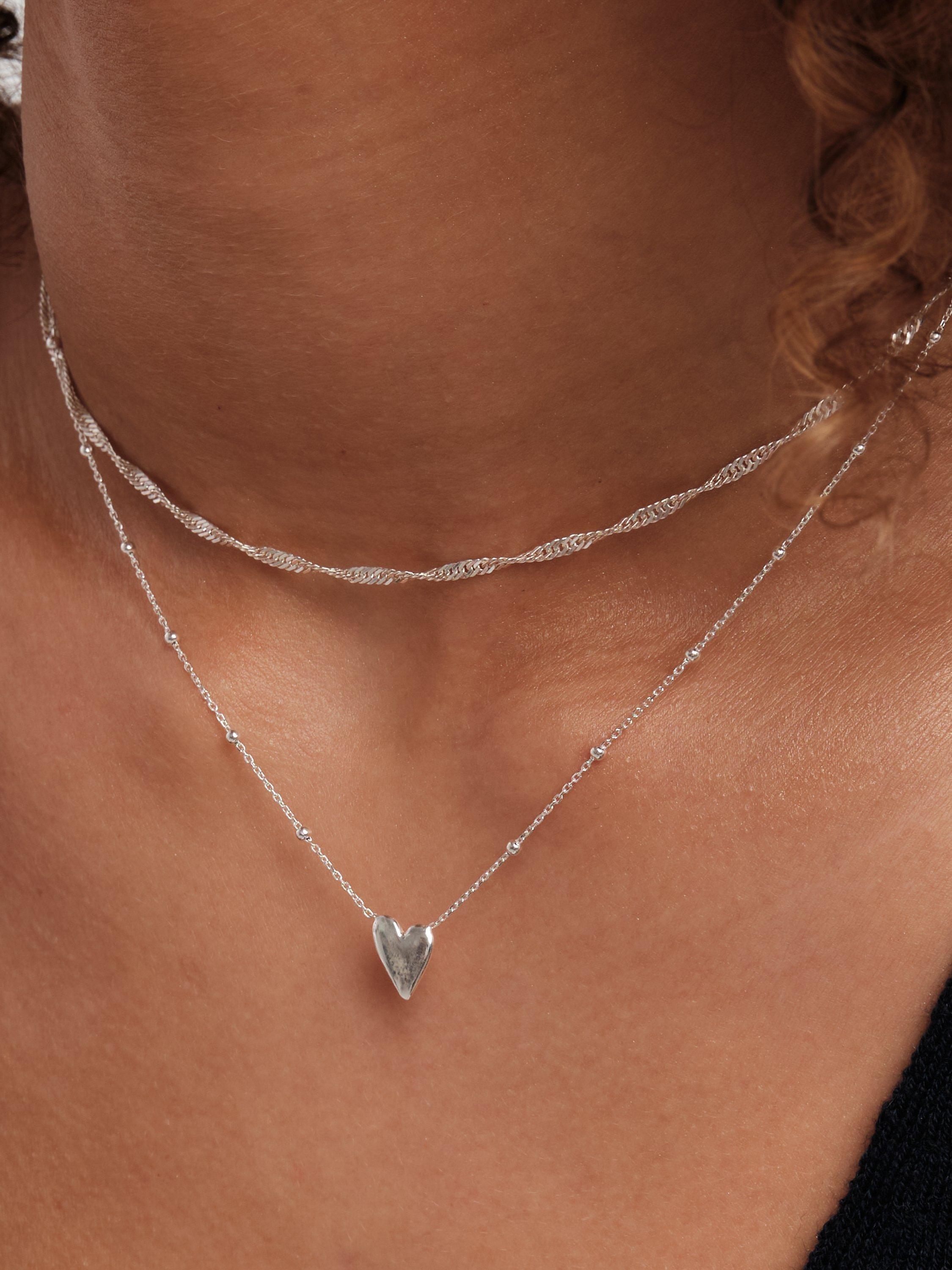 Product image 3 of 3, which shows Simply Silver Heart Pendant Necklace, Silver