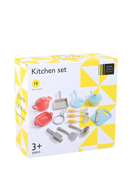 John Lewis Toy Kitchen Set, 18 Piece, Multi