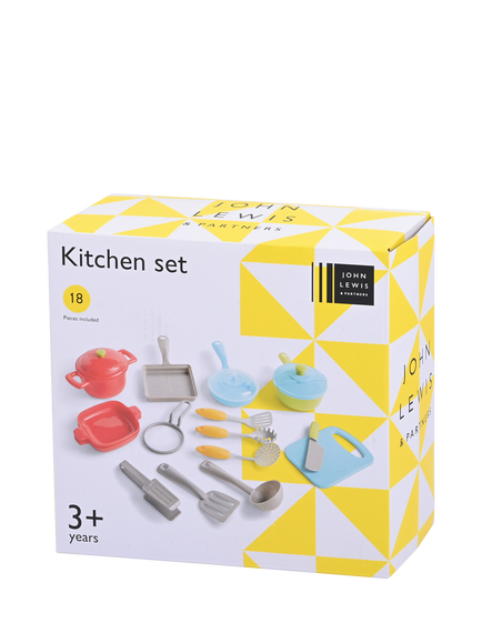 John Lewis Toy Kitchen Set, 18 Piece - view 2, Multi