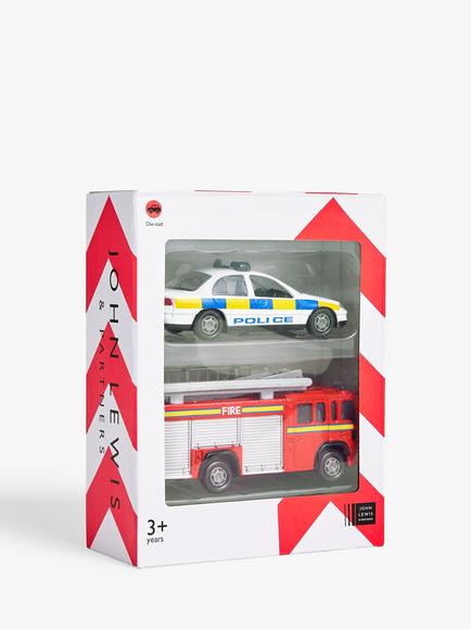 John Lewis Toy Emergency Vehicles, Pack of 2, Assorted, Multi