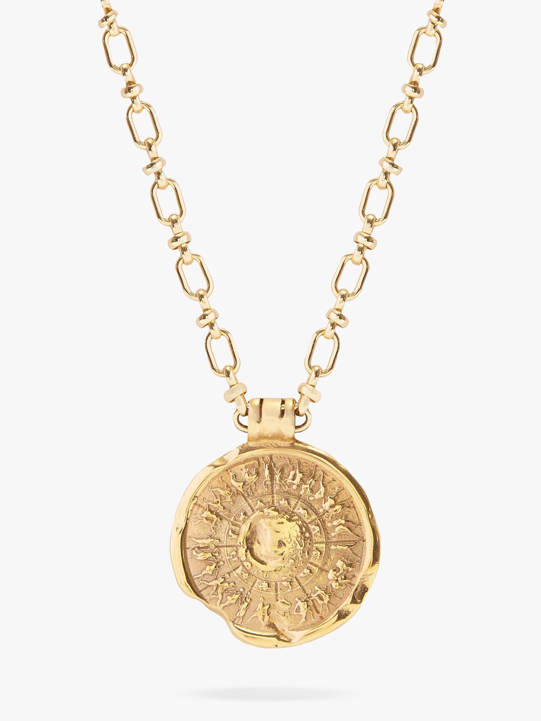 Product image 1 of 2, which shows Deborah Blyth Achilles Shield Pendant Necklace, Gold