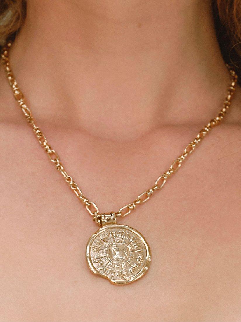 Product image 2 of 2, which shows Deborah Blyth Achilles Shield Pendant Necklace, Gold