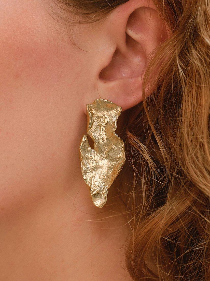 Product image 2 of 2, which shows Deborah Blyth Flow Stud Earrings, Gold