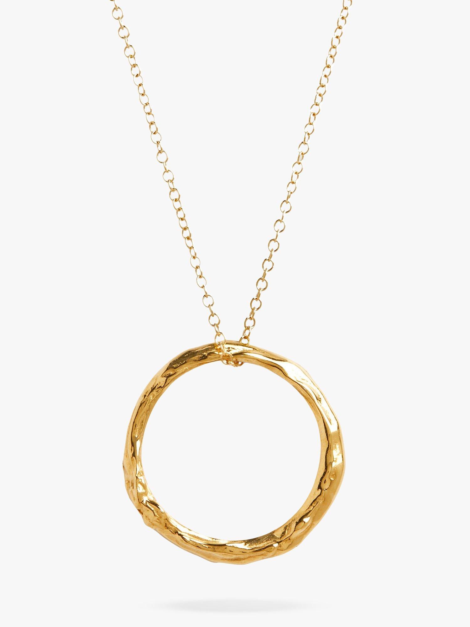 Product image 1 of 2, which shows Deborah Blyth Artemis Circle Pendant Necklace, Gold