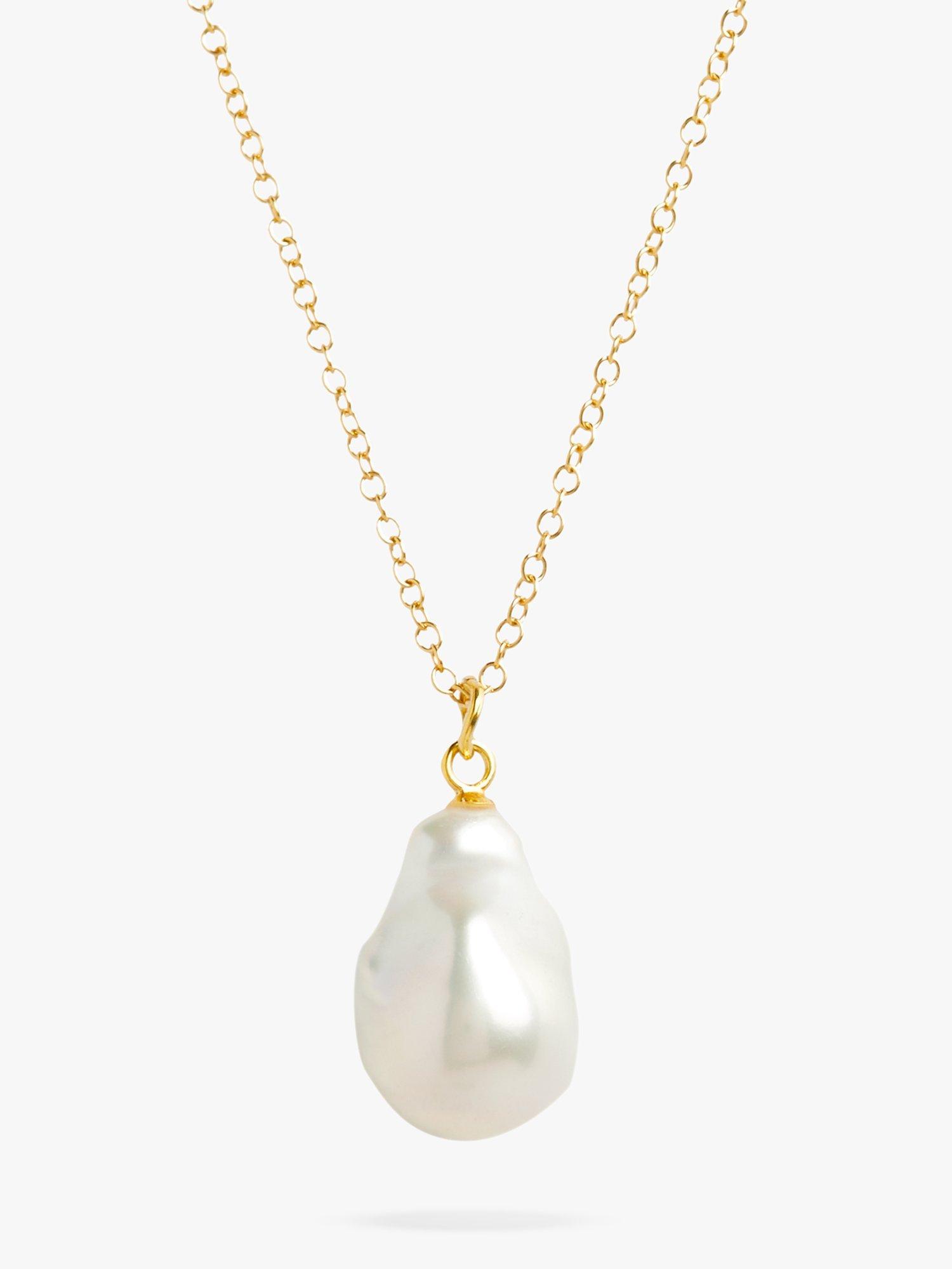 Product image 1 of 2, which shows Deborah Blyth Ula Baroque Pearl Pendant Necklace, Gold
