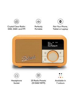 Roberts Revival Petite 2 DAB/DAB+/FM Bluetooth Portable Digital Radio with Alarm - view 2, Sunburst Yellow