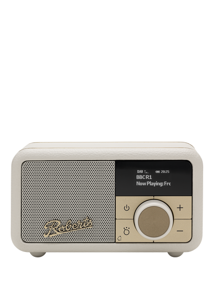 Roberts Revival Petite 2 DAB/DAB+/FM Bluetooth Portable Digital Radio with Alarm, Pastel Cream