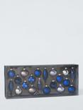 John Lewis Assorted Glass Baubles, Box of 20, Blue