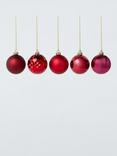 John Lewis Shatterproof Baubles, Box of 30, Red