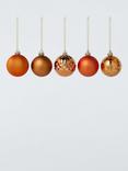 John Lewis Shatterproof Baubles, Box of 30, Copper