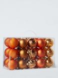 John Lewis Shatterproof Baubles, Box of 30, Copper