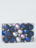 John Lewis Shatterproof Baubles, Box of 30, Blue