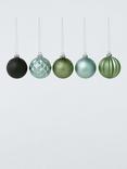 John Lewis Shatterproof Baubles, Box of 30, Green