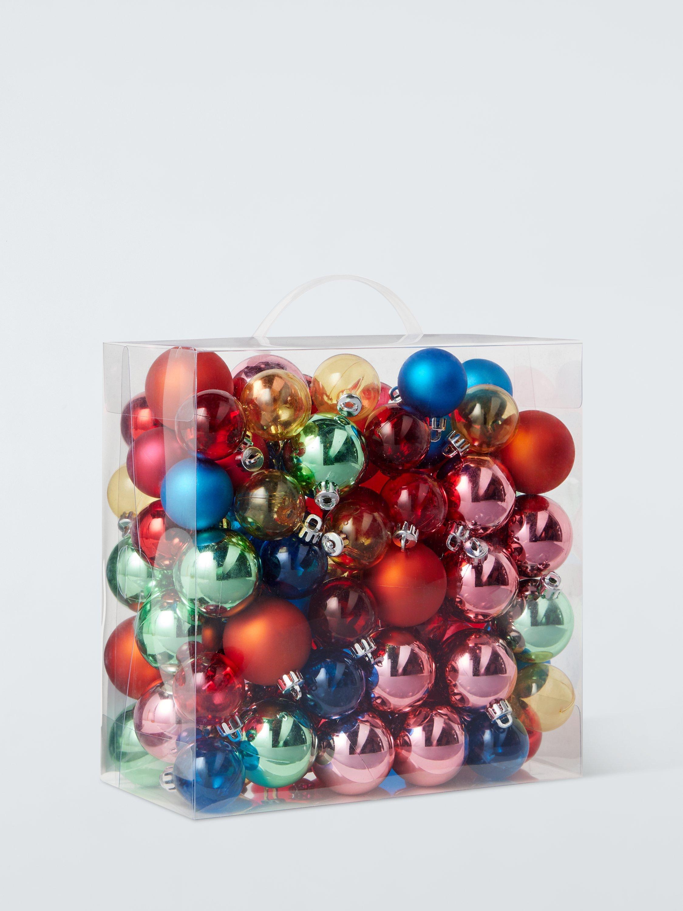 John Lewis Small Shatterproof Baubles, Box of 100, Multi