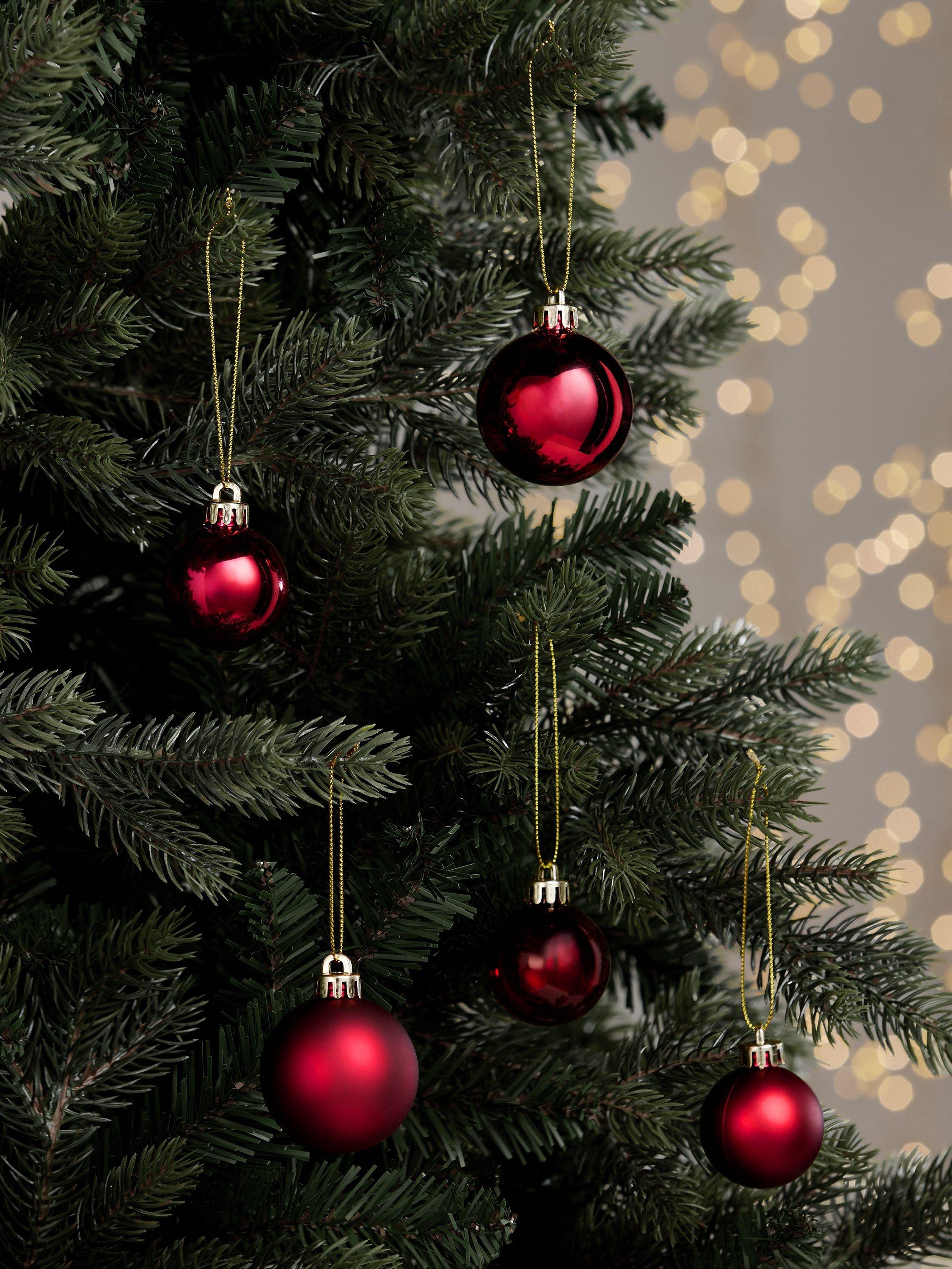 John Lewis Small Shatterproof Baubles, Box of 100, Red