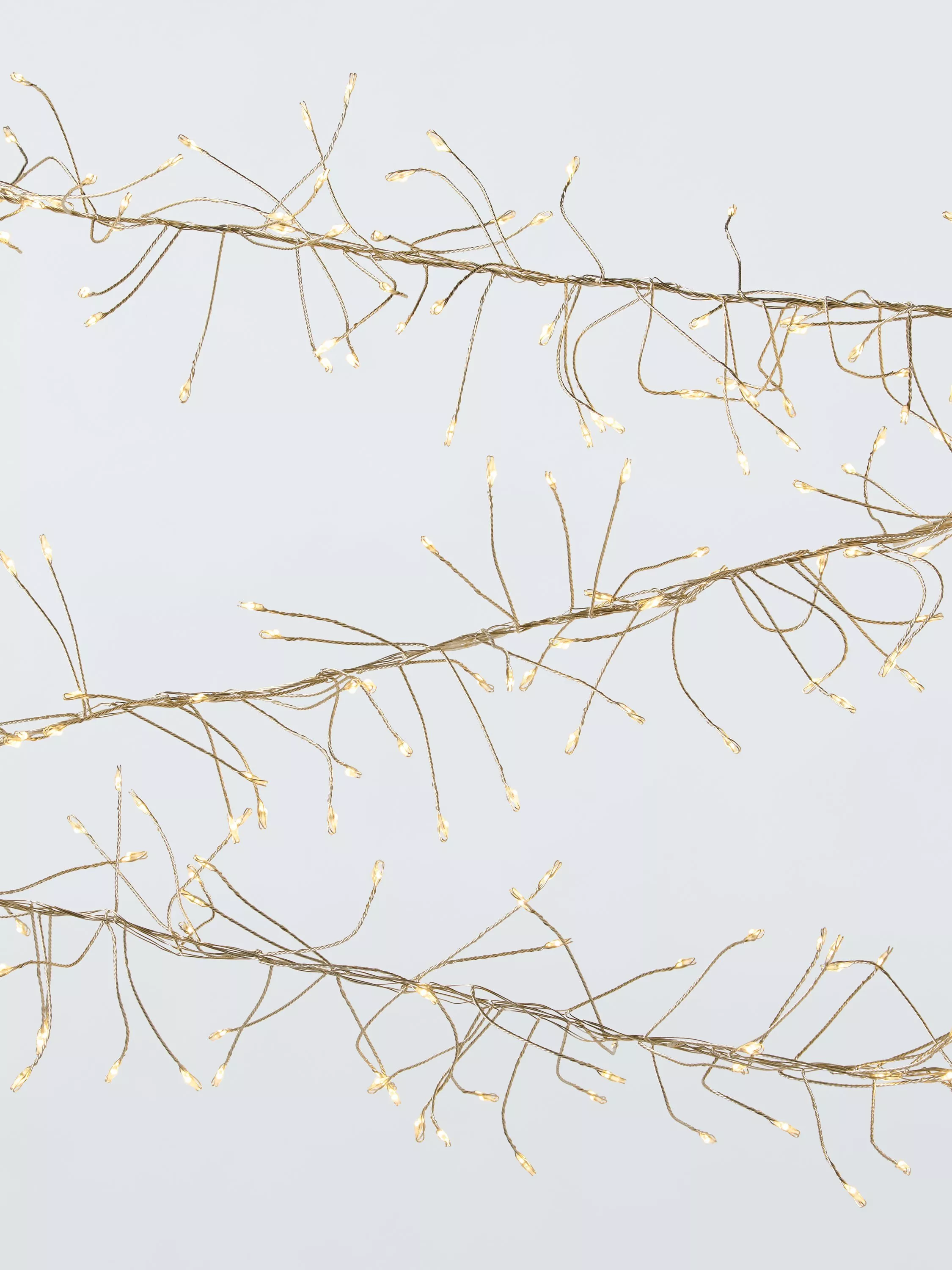 John Lewis 960 Cluster Vine Multifunction Micro LED Lights Lit Length 6m Warm White Gold