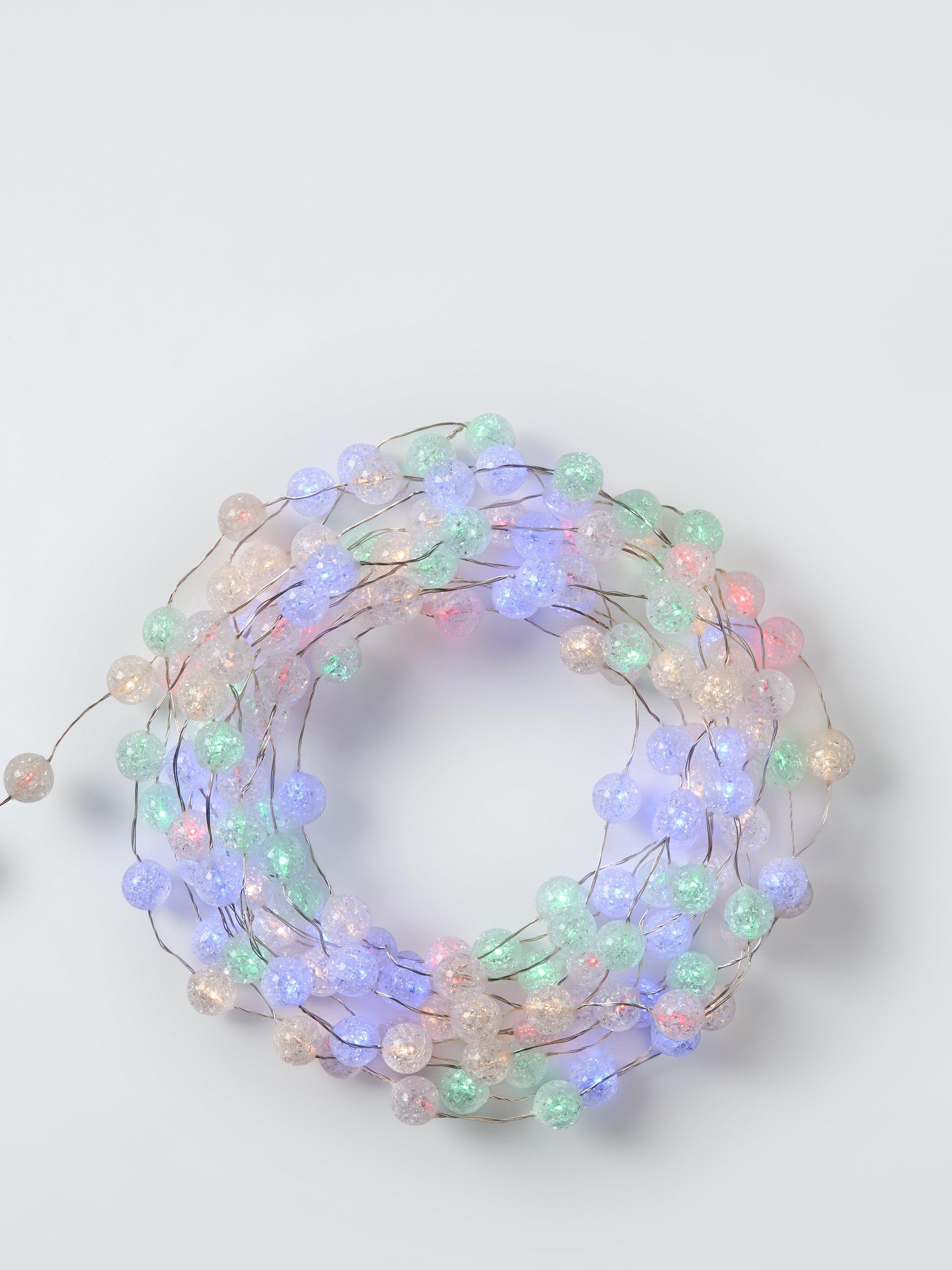 John Lewis 160 Micro LED Cracked Ball Lights, Lit Length 8m, Multi