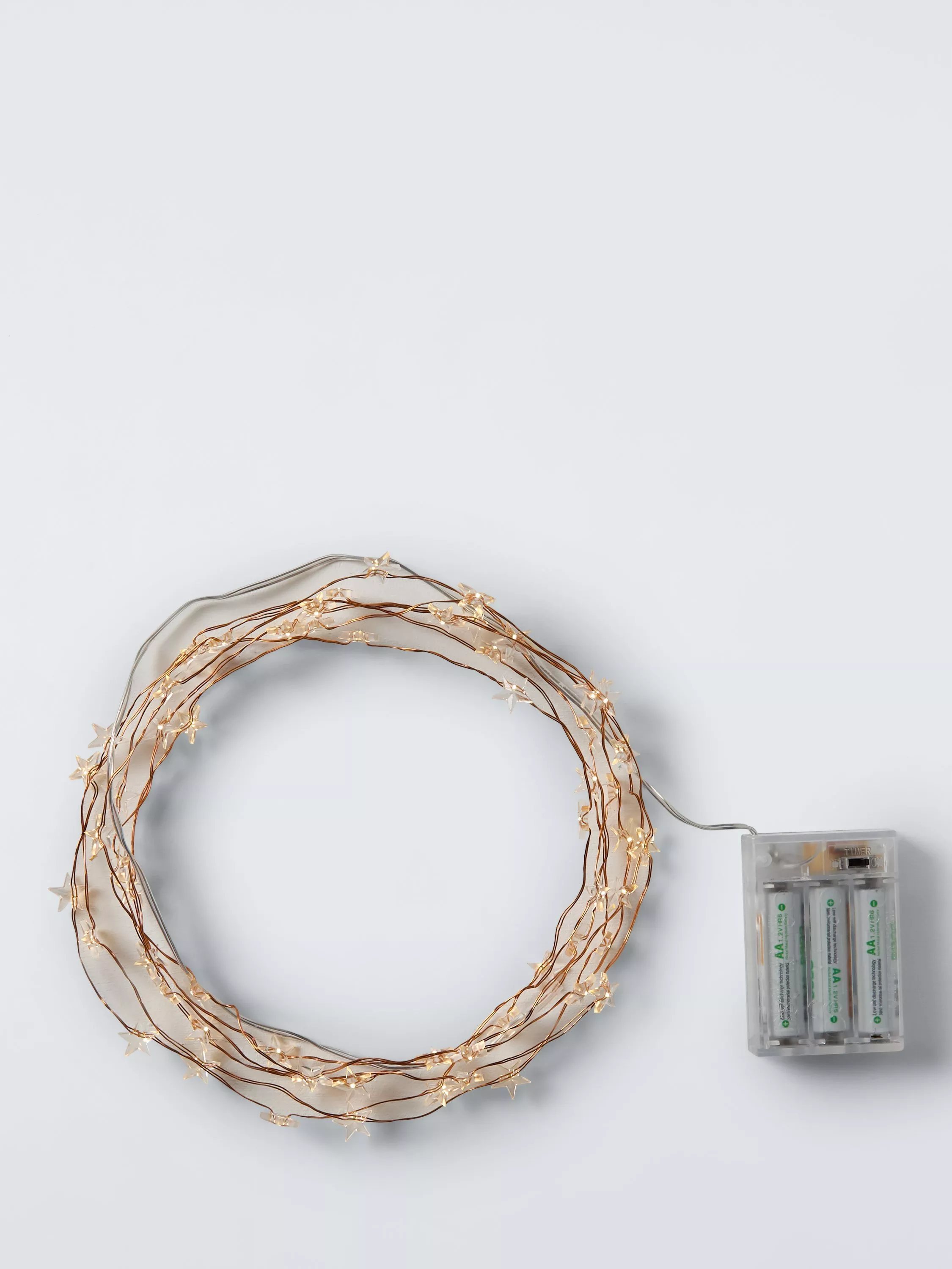 John Lewis Battery Operated 60 Stars LED Warm White Copper