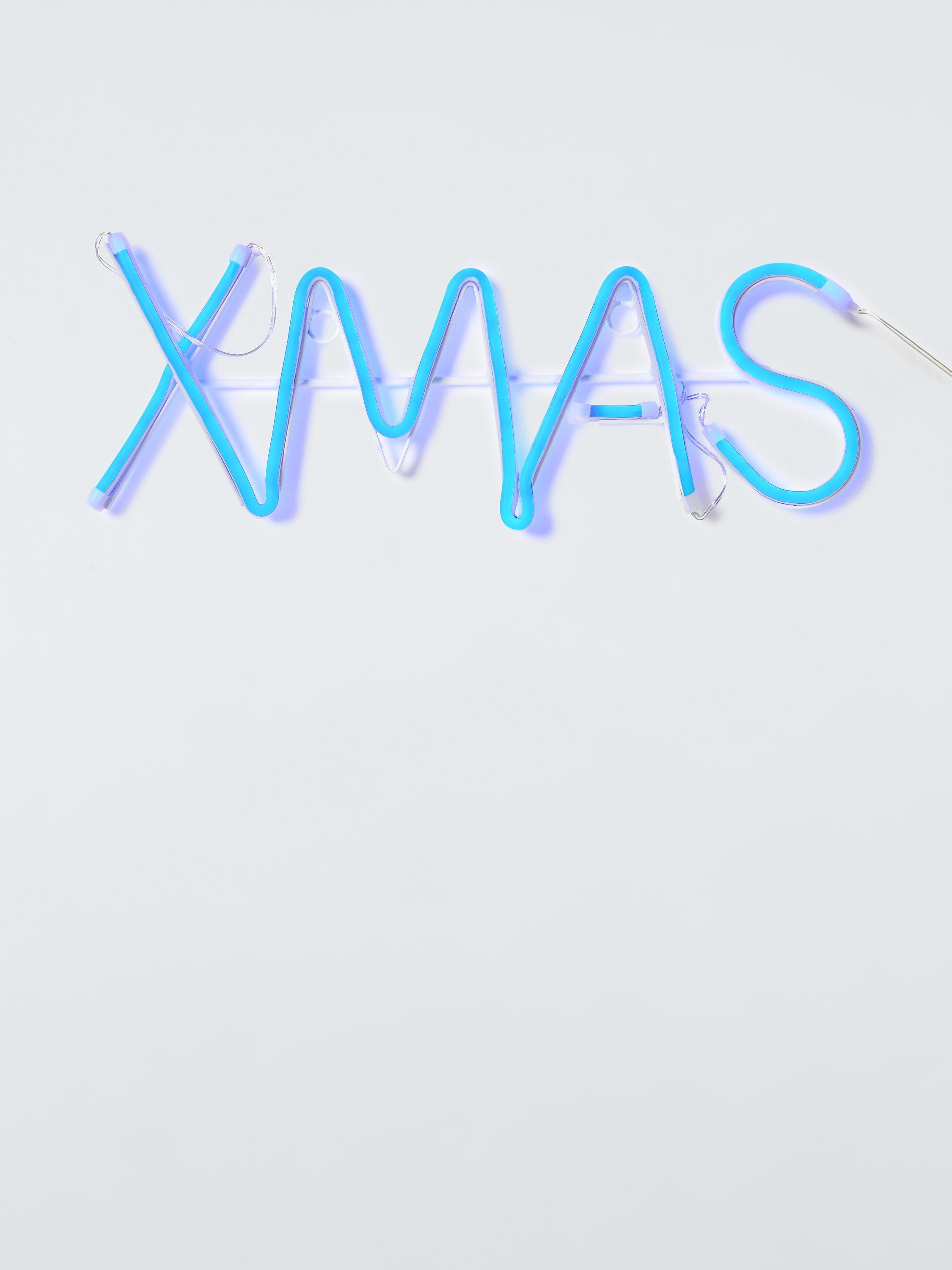 John Lewis Neon Xmas Light, Blue