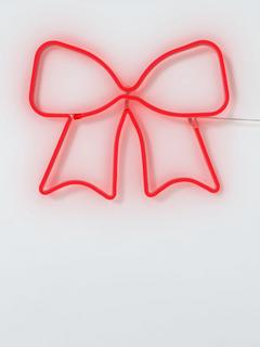 John Lewis Neon Bow Light, Red