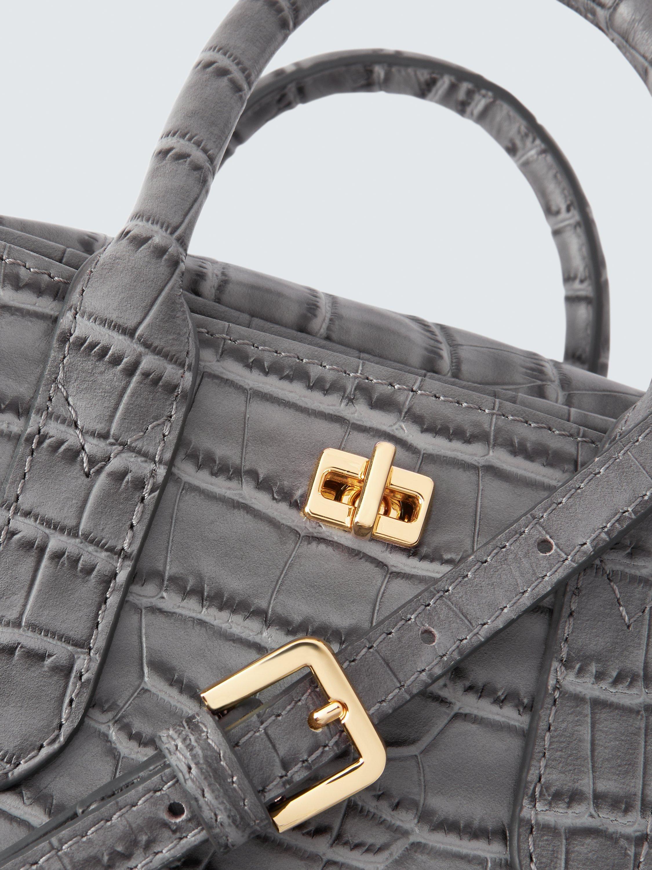 Product image 5 of 6, which shows John Lewis Leather Small Zip Around Grab Bag, Grey