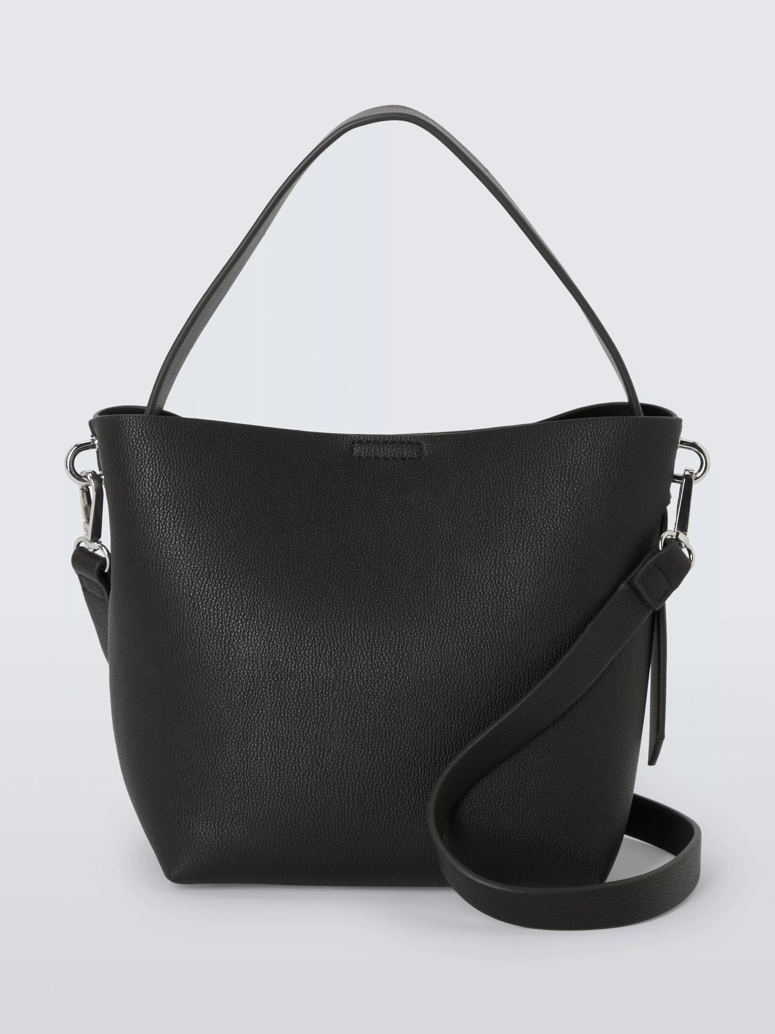 John lewis black leather bag sale