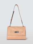 John Lewis Leather Flap Over Belt Handbag, Camel