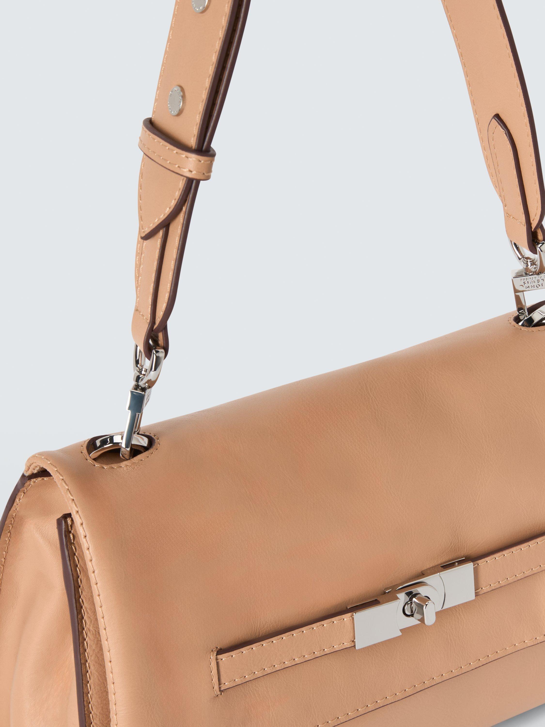Product image 5 of 6, which shows John Lewis Leather Flap Over Belt Handbag, Camel