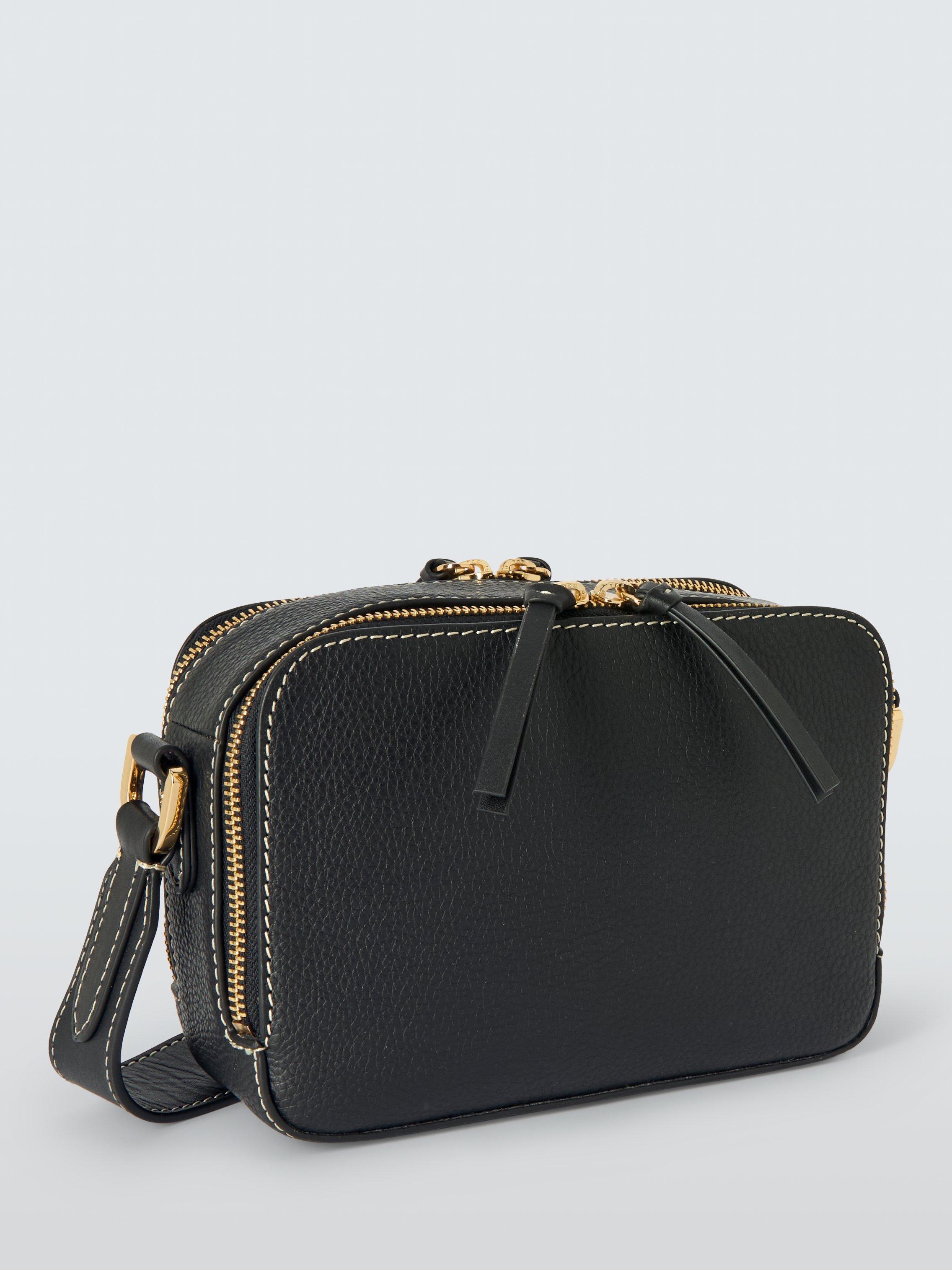 John Lewis Leather Crossbody Camera Bag Black