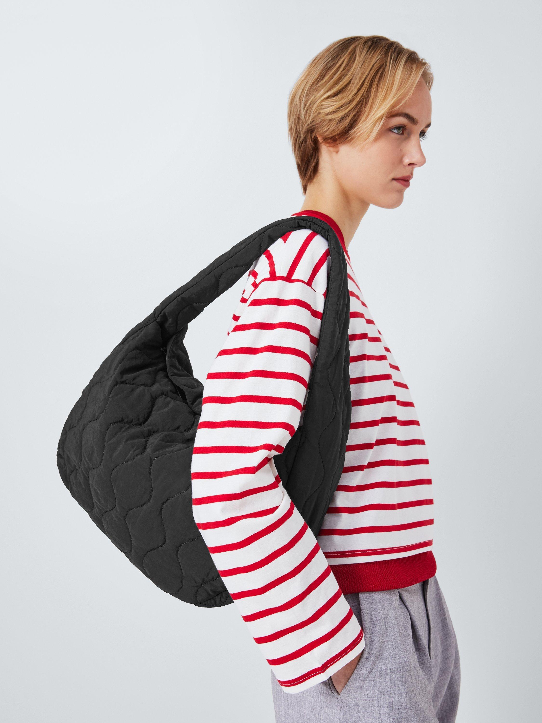 Product image 6 of 6, which shows John Lewis ANYDAY Large Quilted Hobo Bag, Black
