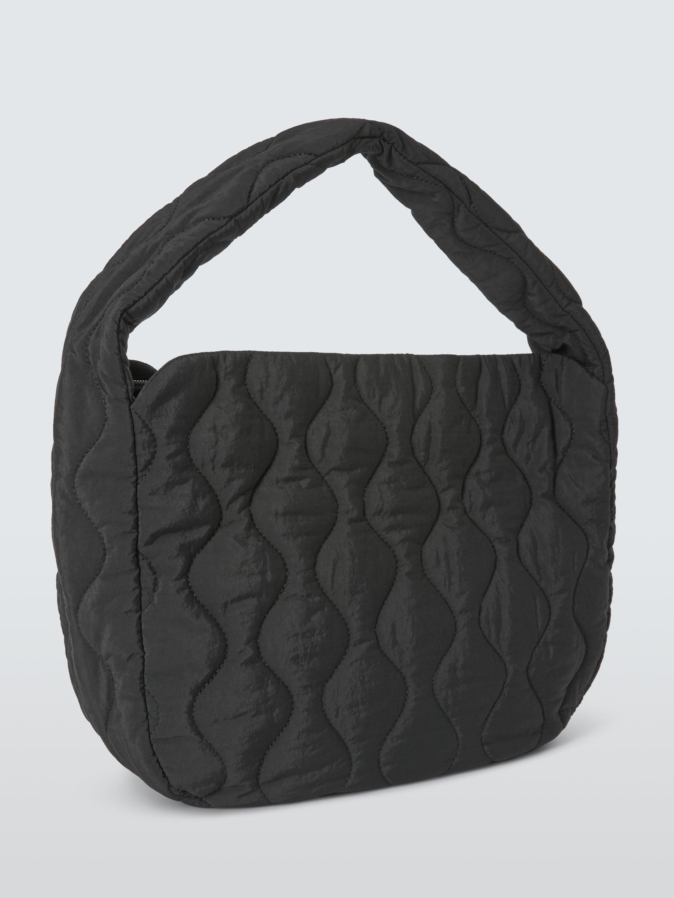 John Lewis ANYDAY Large Quilted Hobo Bag Black