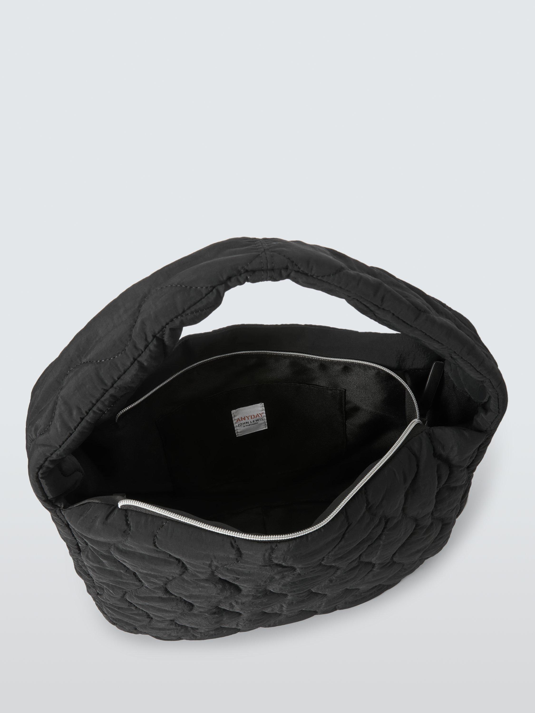 Product image 4 of 6, which shows John Lewis ANYDAY Large Quilted Hobo Bag, Black