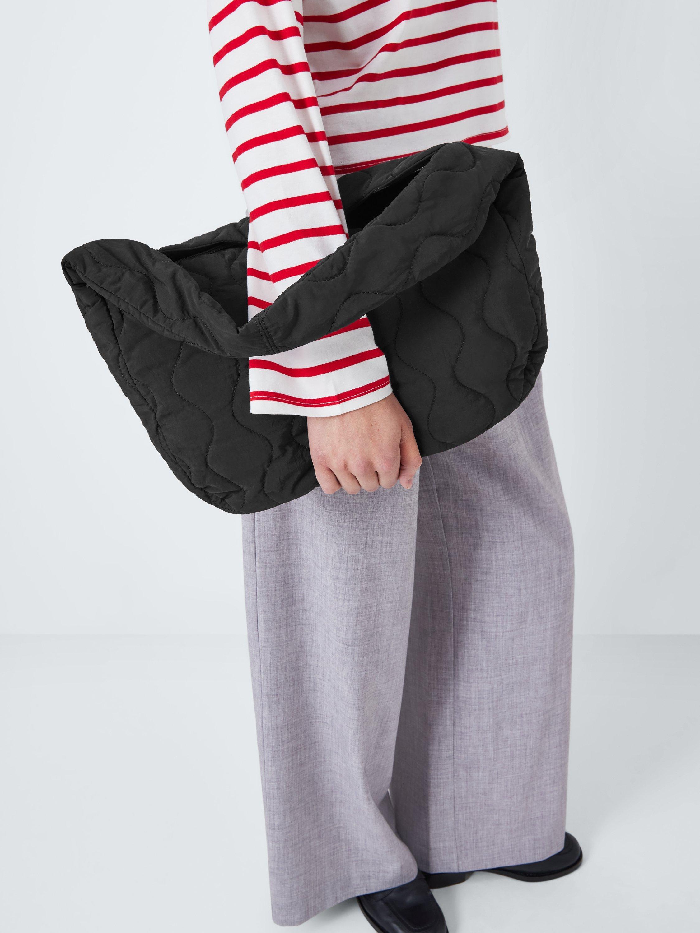 Product image 2 of 6, which shows John Lewis ANYDAY Large Quilted Hobo Bag, Black
