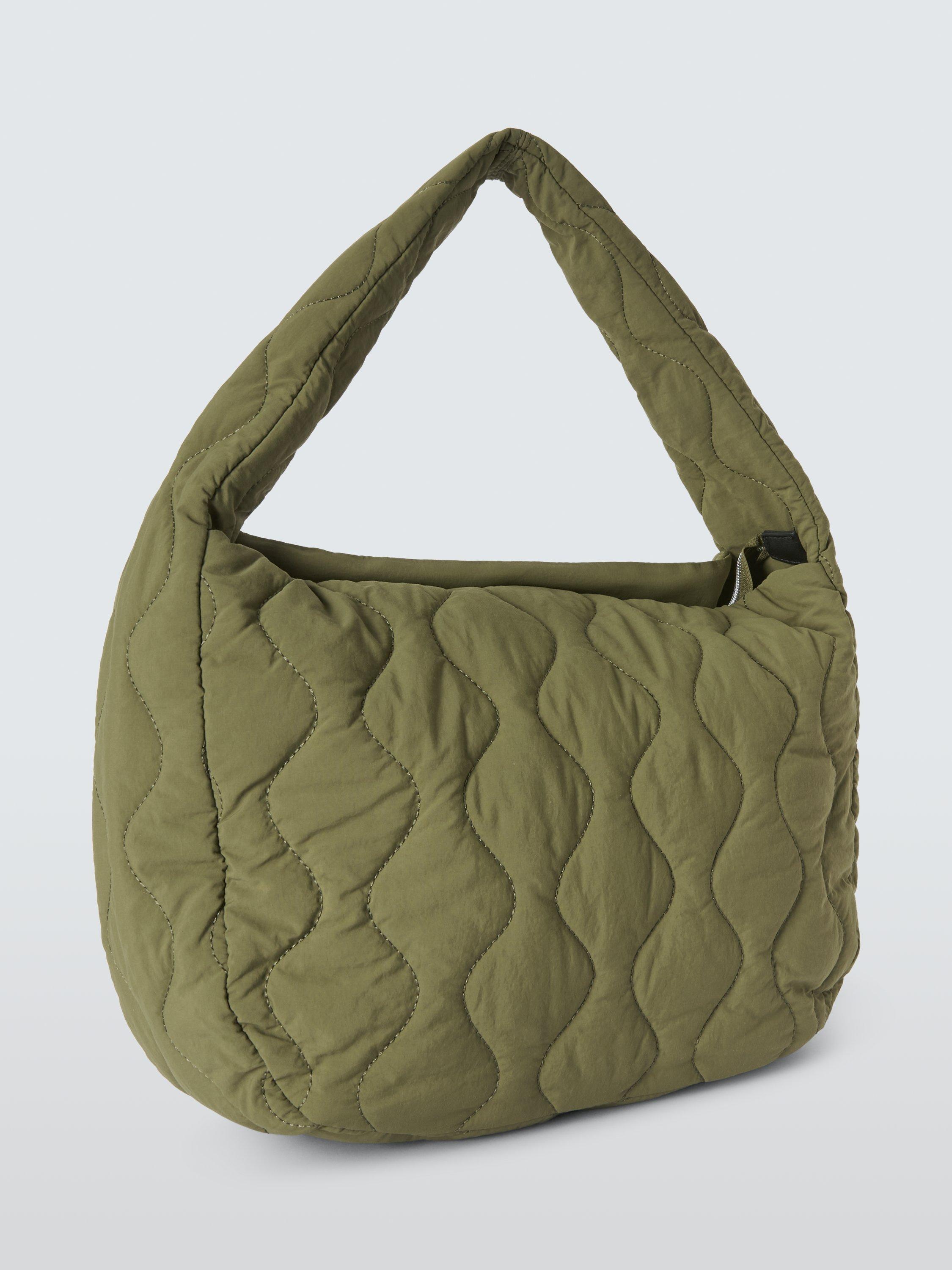 John Lewis ANYDAY Large Quilted Hobo Bag Green