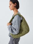 John Lewis ANYDAY Large Quilted Hobo Bag, Khaki