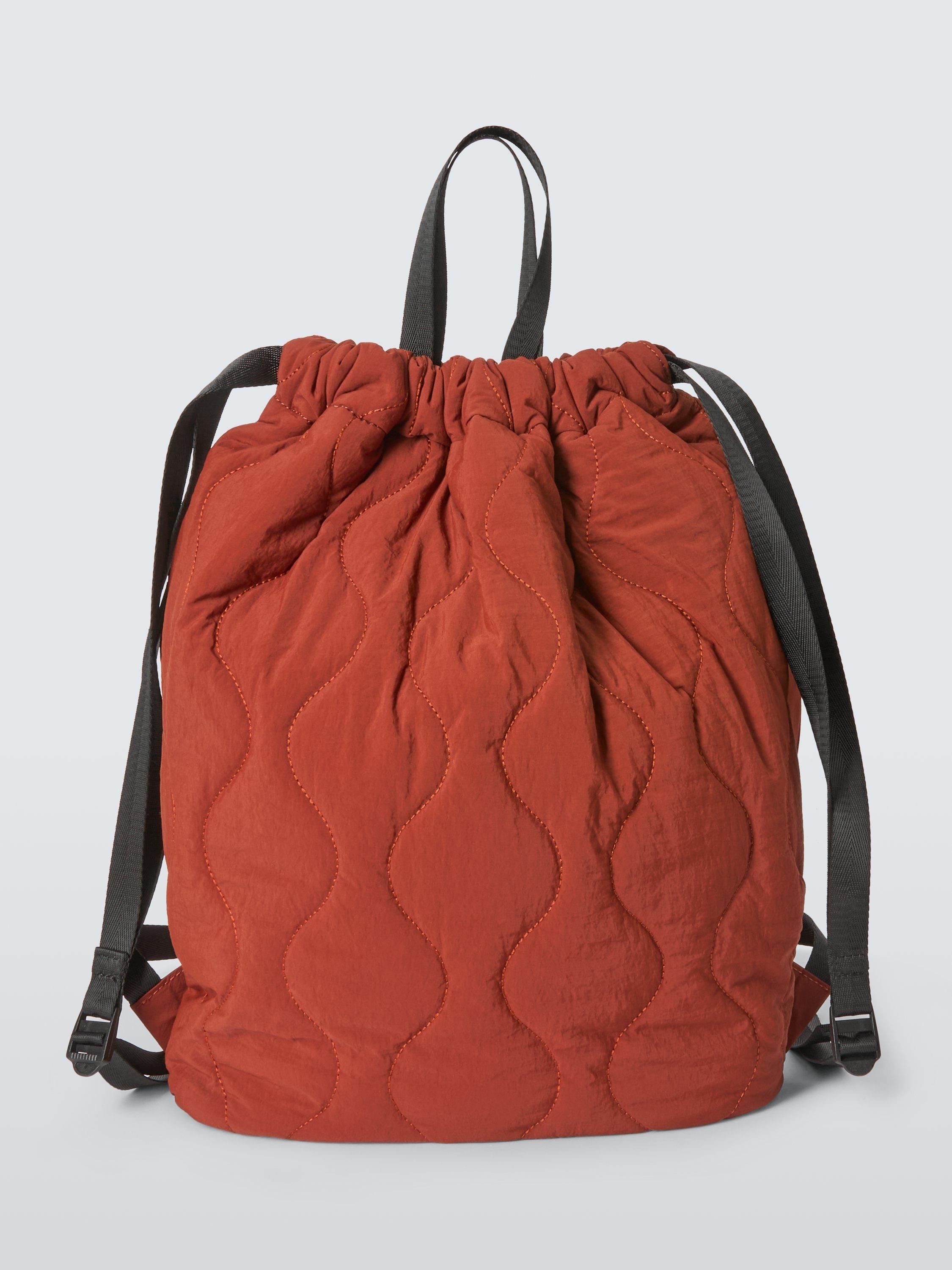 Product image 3 of 6, which shows John Lewis ANYDAY Quilted Drawstring Backpack, Brown