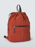 John Lewis ANYDAY Quilted Drawstring Backpack, Brown, Off-white