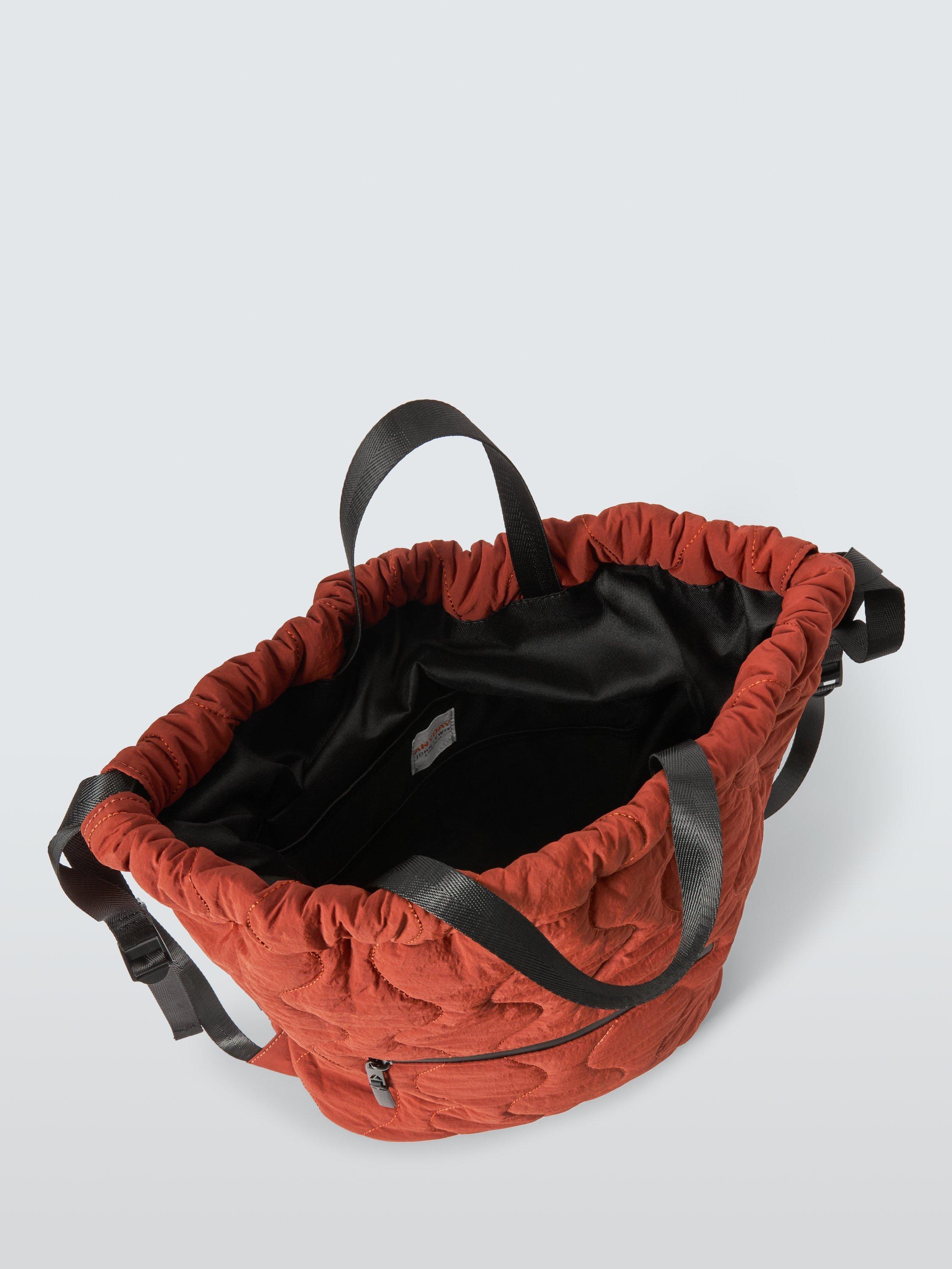 Product image 4 of 6, which shows John Lewis ANYDAY Quilted Drawstring Backpack, Brown