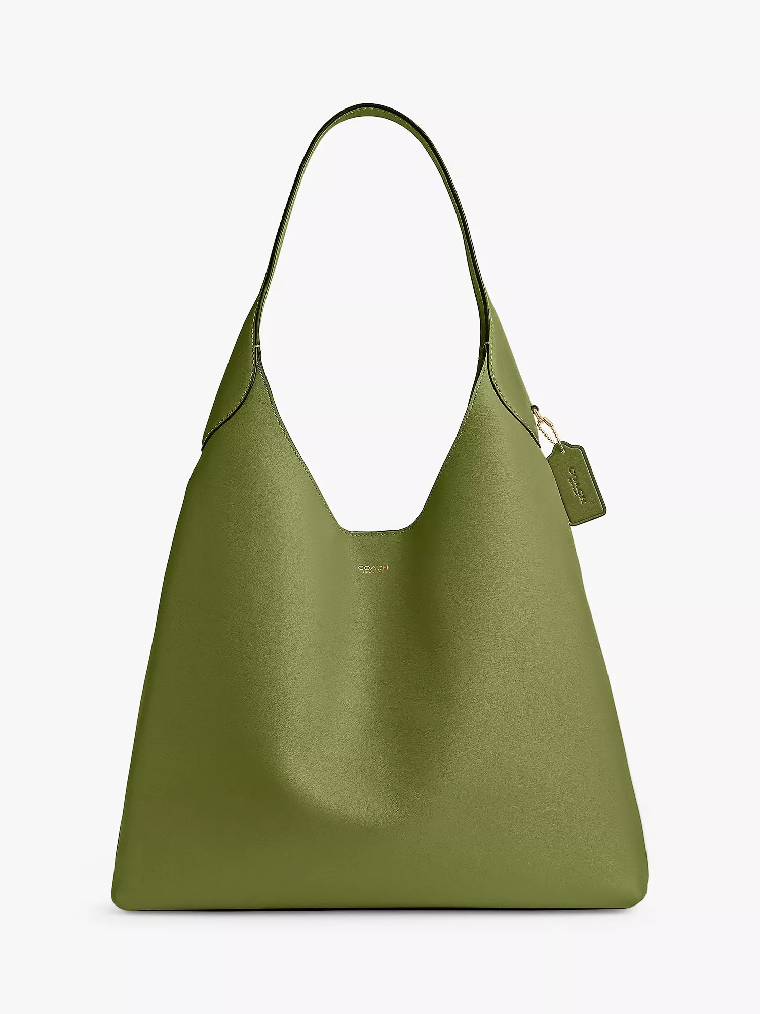 Coach Brooklyn Leather Shoulder Bag, Dark Lime