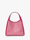 kate spade new york Knott Raffia Tweed Medium Crossbody Tote Bag, Wild Raspberry