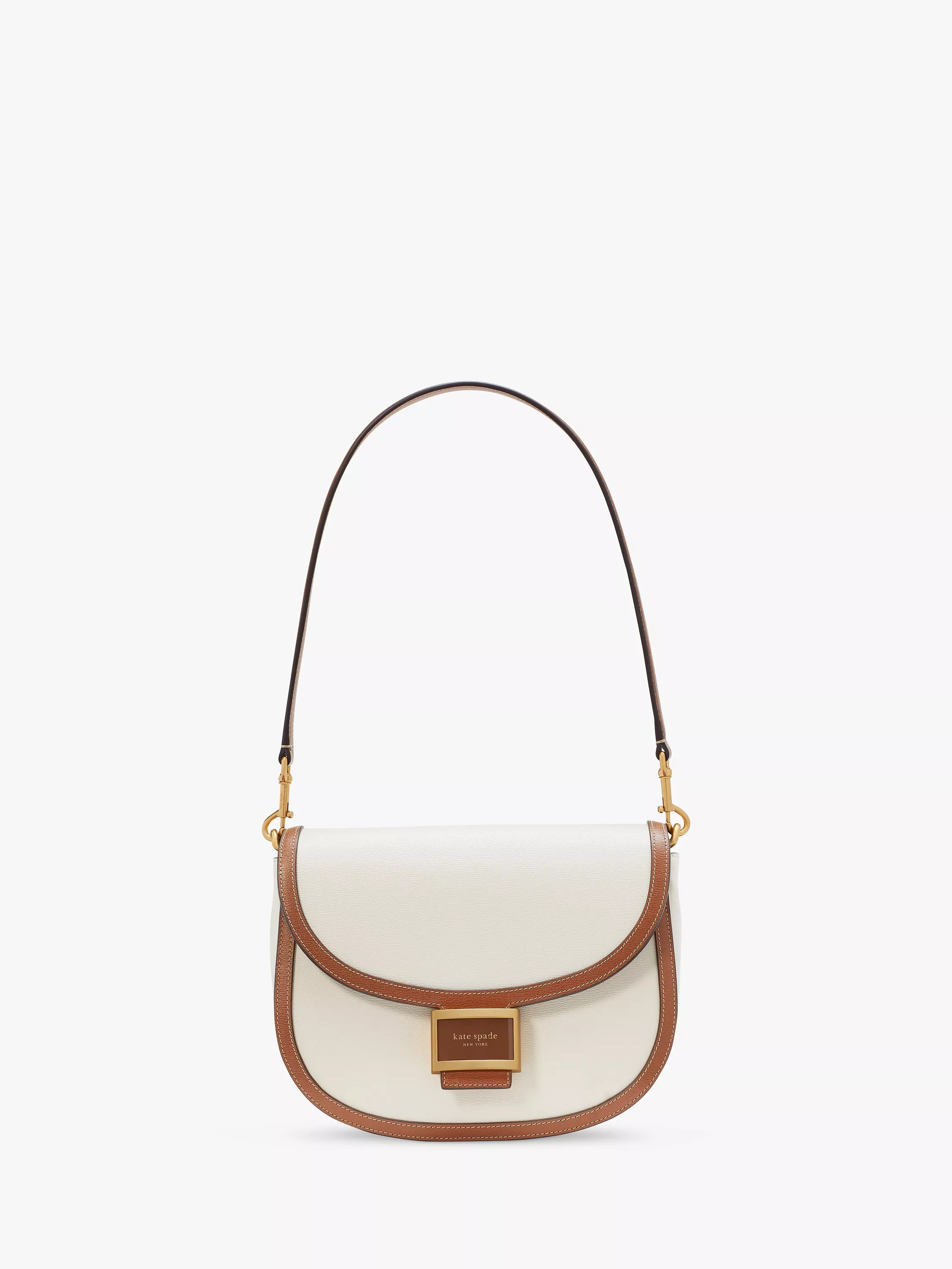 kate spade new york Colour Block Convertible Leather Saddle Bag Halo White Multi