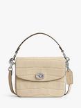 Coach Cassie 19 Leather Croc Cross Body Bag, Ivory