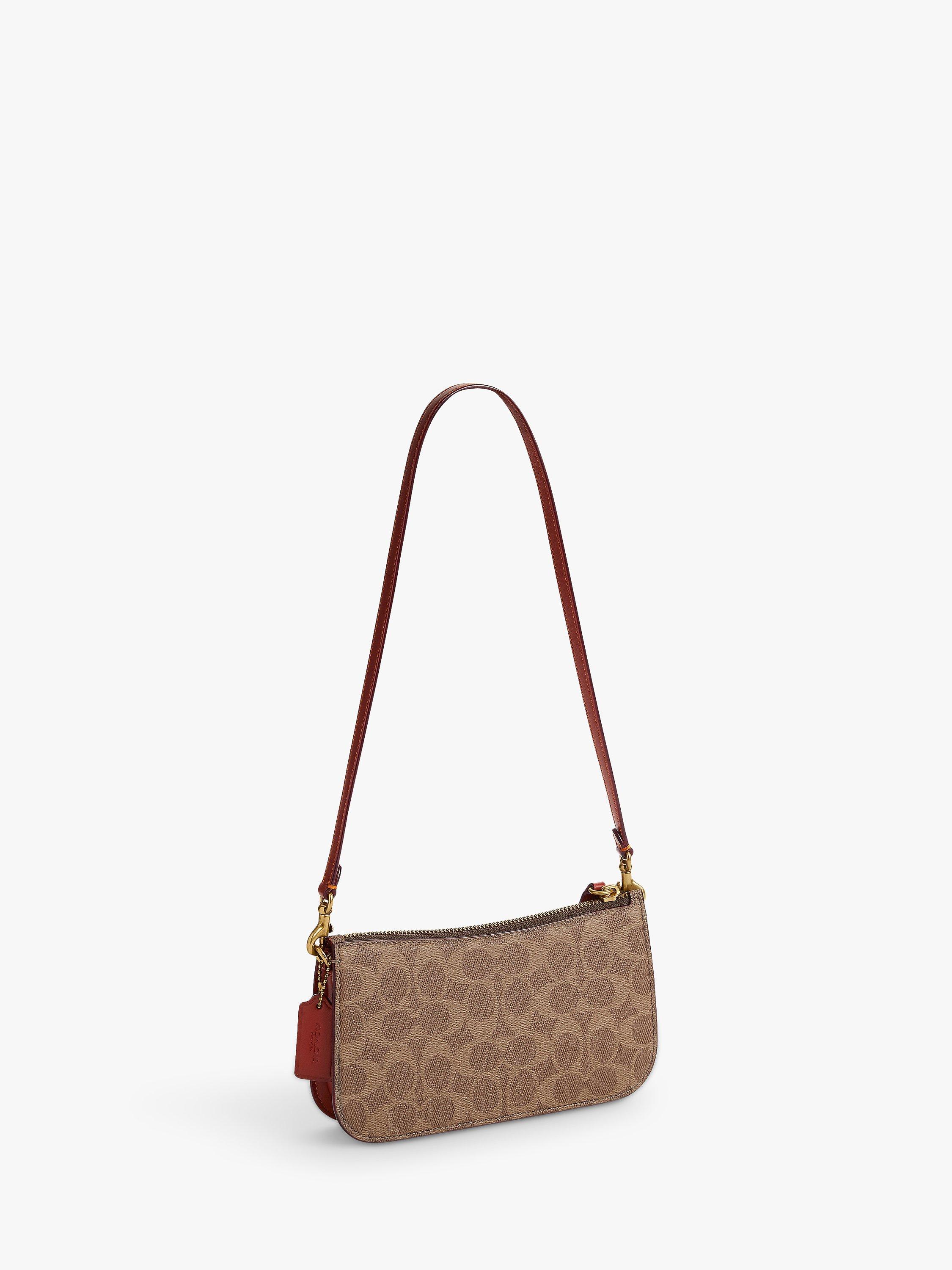 Coach Signature Monogram Shoulder Bag, Tan/Rust