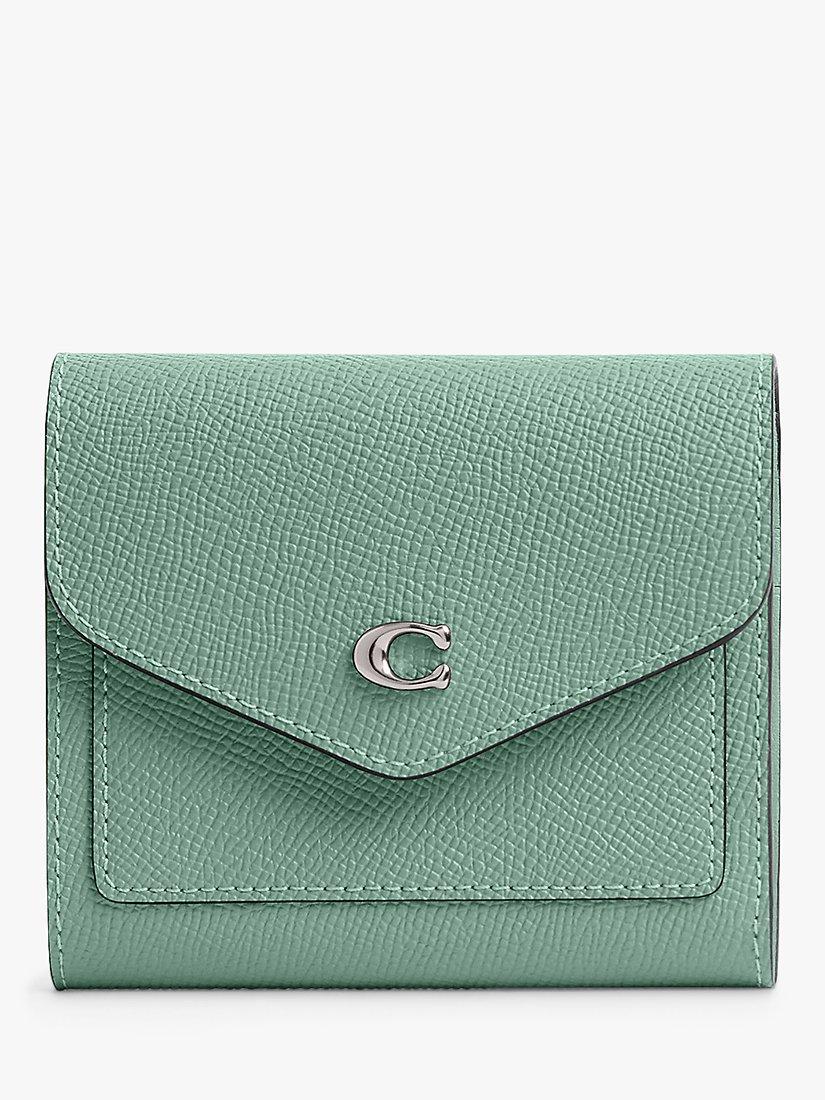 Coach Wyn Small Leather Envelope Purse, Aquamarine