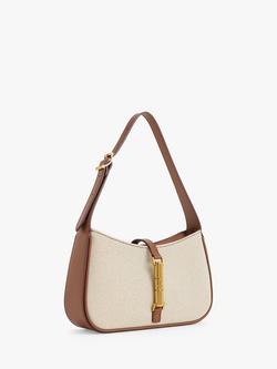 CHARLES & KEITH Cesia Canvas Shoulder Bag - view 2, Chocolate