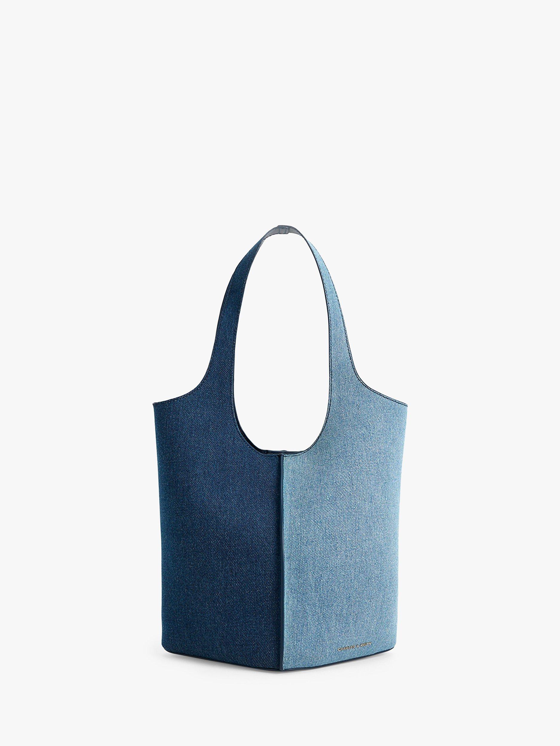 CHARLES & KEITH Arlys Tote Bag, Denim Blue