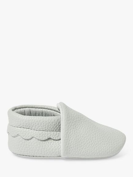Katie Loxton Baby Scalloped Pram Shoes - view 2, Pale Grey